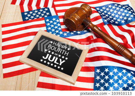 Happy Fourth of July USA Flag 103910113