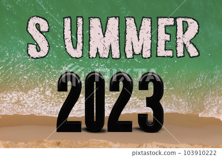 Summer. Summer 2023. Summer concept with the number written on the image. June 21, 2023. Creative idea. 103910222