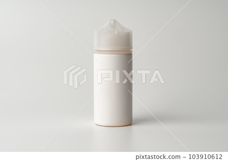 Refill liquid for electronic cigarettes on gray background 103910612