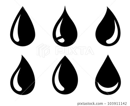 black drop and droplet set silhouettes icons black drop and droplet set silhouettes icons 103911142