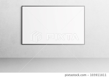White office interior with blank poster mockup on the wall. 103911811