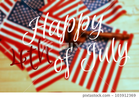 Happy Fourth of July USA Flag 103912369