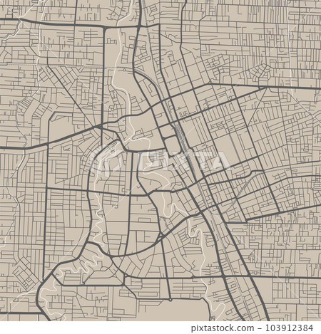 Vector map of Medan, Indonesia. Urban city road map art poster illustration. 103912384