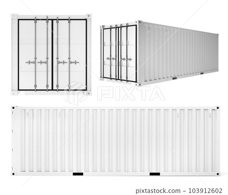 3d rendering of white container cargo on white background 3d rendering of white container cargo on white background 103912602