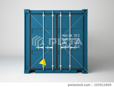 3d rendering of blue container cargo on white background 3d rendering of blue container cargo on white background 103912609