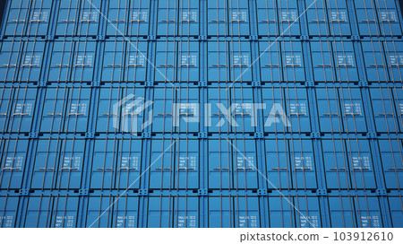 3d rendering of stacked color cargo containers 103912610