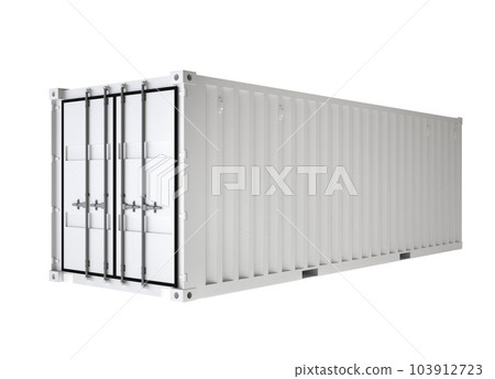 3d rendering of white container cargo on white background 103912723