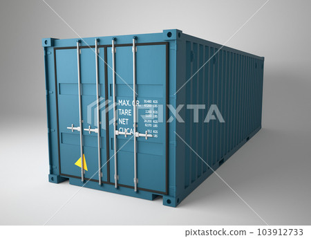 3d rendering of blue container cargo on white background 3d rendering of blue container cargo on white background 103912733