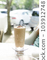 Cafe latte on the open terrace 103912748
