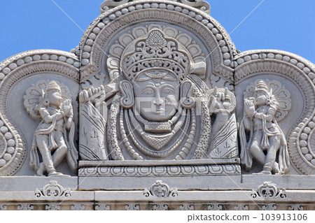 Goddess Shree Ashapura Mataji On Top Of The Entrance Gate At Kondhwa Khurd, Pune, Maharashtra Goddess Shree Ashapura Mataji On Top Of The Entrance Gate At Kondhwa Khurd, Pune, Maharashtra 103913106