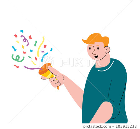 people holding confetti popper. Party Icon vector illustration people holding confetti popper. Party Icon vector illustration 103913238