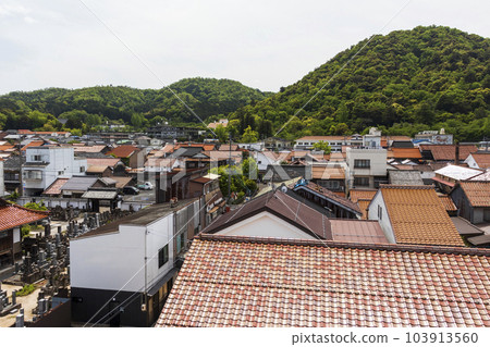 The cityscape of Kurayoshi, view from the Utsubuki Corridor 103913560