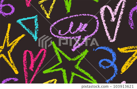 Simple figures drawn with crayons. Simple figures drawn with crayons. 103913621