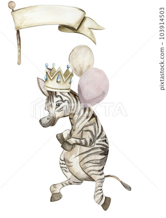 Zebra composition . Watercolor hand drawn tropical animal . Designf for baby shower party, birthday, cake, holiday celebration design, greetings card,invitation. Zebra composition . Watercolor hand drawn tropical animal . Designf for baby shower party, birthday, cake, holiday celebration design, greetings card,invitation. 103914503