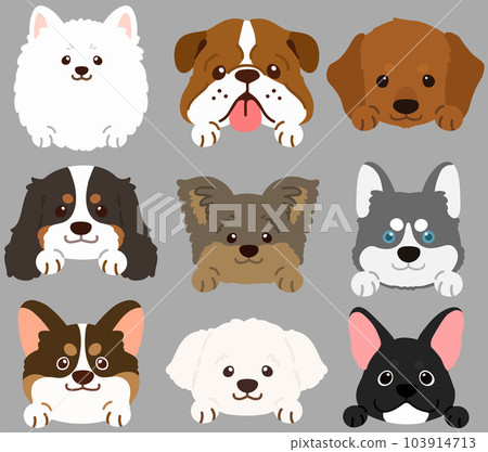 簡單可愛的狗臉插畫集D帶前腿無主線 簡單可愛的狗臉插畫集D帶前腿無主線 103914713