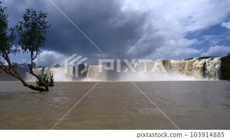 Broadest waterfalls in India, Chitrakoot  or Chitrakote falls, Chhattisgarh, India.  Located near the Kanger Valley National Park 103914885