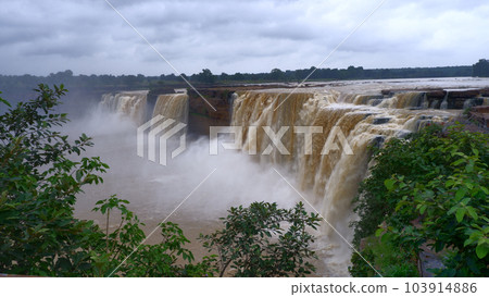 Broadest waterfalls in India, Chitrakoot  or Chitrakote falls, Chhattisgarh, India.  Located near the Kanger Valley National Park 103914886