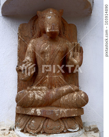 Hayagriva or horse necked Avatar of Lord Vishnu, Jagannath temple, Paduwa, Katni, Orissa, India 103914890