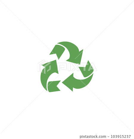 Green arrows recycling sign flat style, vector illustration 103915237