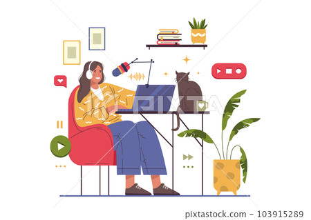 Flat vector for video or audio dub. Illustration 103915289