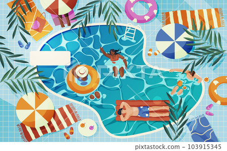 Vector image of pool recreation, swimming clipart 103915345