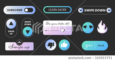 Flat social media reactions with design elements 103915751