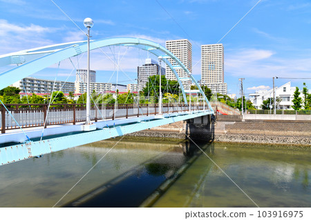Looking toward Shin-Urayasu Station from near the Sakaigawa Wakashio Pedestrian Bridge (Urayasu City, Chiba Prefecture) [June 2023] 103916975