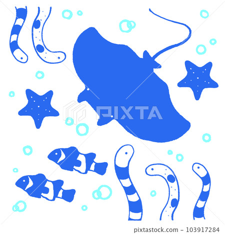 海洋生物組合 1 熒光色 103917284