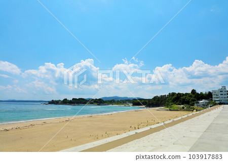 Miyagi prefecture Oya coast with blue sky and blue sea Miyagi prefecture Oya coast with blue sky and blue sea 103917883