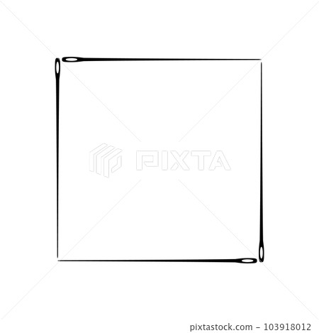 A square frame of thin sewing needles. Vector illustration and clipart. A square frame of thin sewing needles. Vector illustration and clipart. 103918012