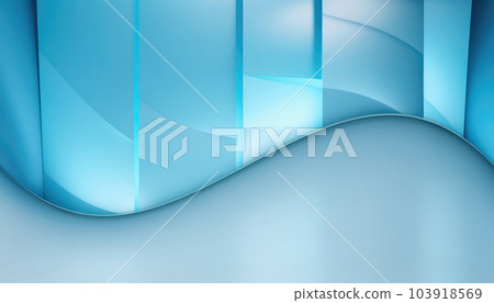 3D Business Background with Blue Glass Shapes 103918569