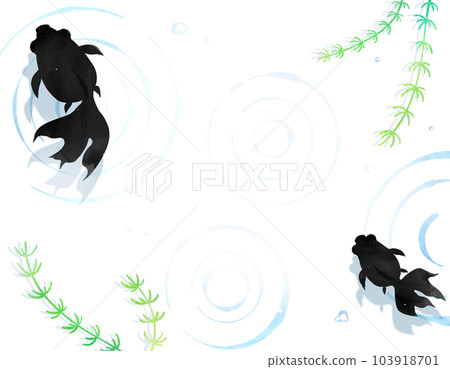 Black eyeball swimming in water Unlined stationery template 103918701
