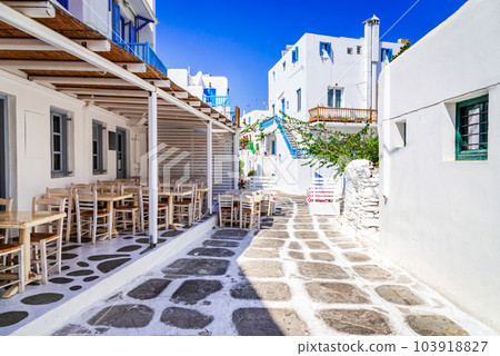 Mykonos, Greece. Cyclades Greek Islands - Little Venice oldtown. 103918827