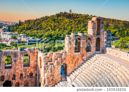 Athens, Greece. The Odeon of Herodes Atticus Roman ancient theater. 103918830
