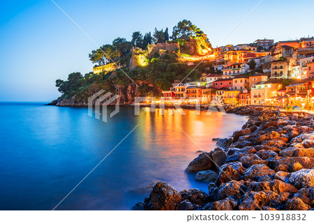 Parga, Greece. Beautiful colorful coastal town in Epirus, Greek holidays. 103918832