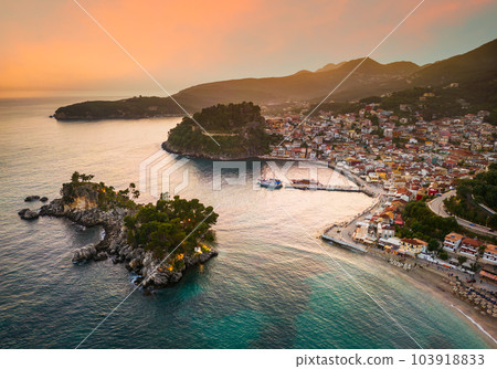 Parga, Greece. Beautiful colorful coastal town in Epirus, Greek holidays. Parga, Greece. Beautiful colorful coastal town in Epirus, Greek holidays. 103918833