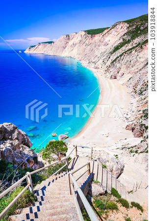 Kefalonia, Greece. Platia Ammos Beach, one of the beautiful beaches of the Greek Islands. 103918844