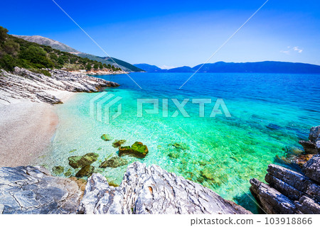 Kefalonia, Greece. Paralia Nici, beautiful Ionian Islands. 103918866