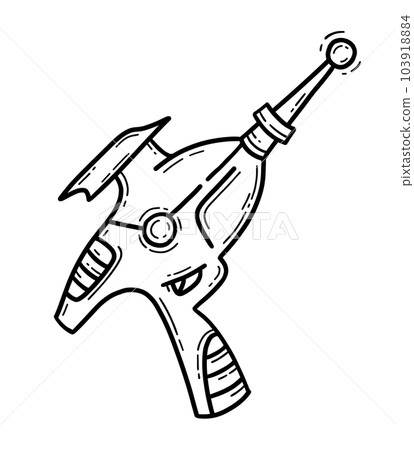 Space alien blaster gun vector icon in cartoon style 103918884