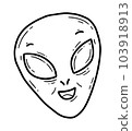 The face of a kind green alien in cartoon style 103918913