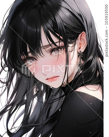 Beautiful girl's eyes overflow with tears (Generative AI) Beautiful girl's eyes overflow with tears (Generative AI) 103919500