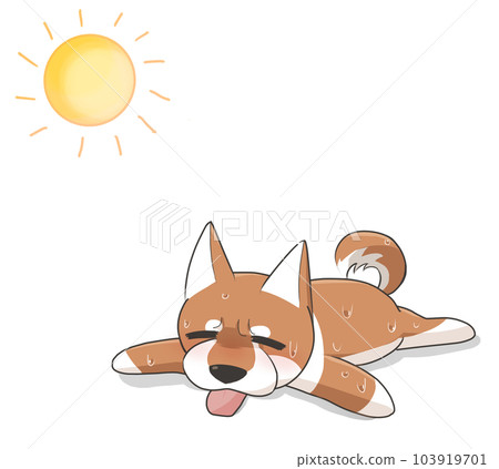 Shiba Inu 插圖在夏天會累 Shiba Inu 插圖在夏天會累 103919701