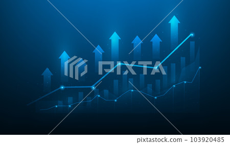 business investment graph stock market to success. chart trading arrow up technology. income profit concept. vector illustration fantastic hi tech design. business investment graph stock market to success. chart trading arrow up technology. income profit concept. vector illustration fantastic hi tech design. 103920485