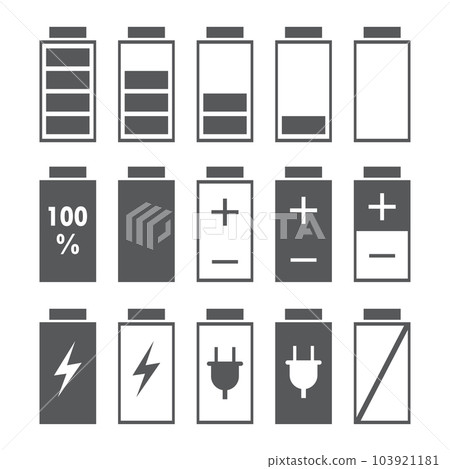 Battery Indicator Icons,isolated on white background 103921181