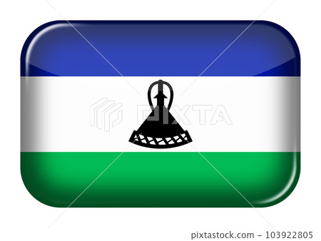 Lesotho web icon rectangle button with clipping path 3d illustration 103922805