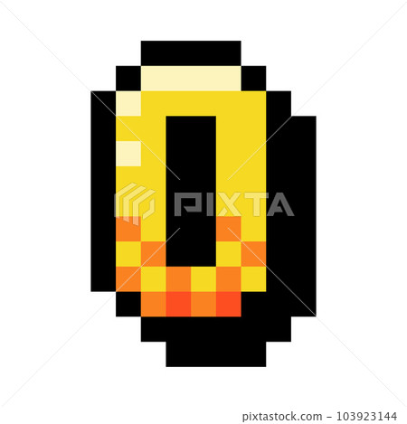 Pixel 8 Bit Uppercase Letter O as Font and Alphabet Vector Illustration 103923144