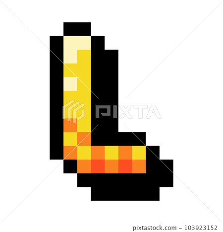 Pixel 8 Bit Uppercase Letter L as Font and Alphabet Vector Illustration Pixel 8 Bit Uppercase Letter L as Font and Alphabet Vector Illustration 103923152