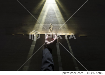 Business man offering protection and support 103923286