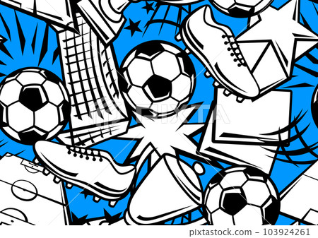 Pattern with soccer symbols. Football club illustration. 103924261