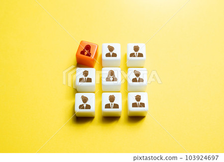 Team member with low performance. Get fit into the team. Illness, inability to perform duties. Staff reduction. Poor discipline, social toxicity, high conflict rate. Bad work, incompetence. 103924697